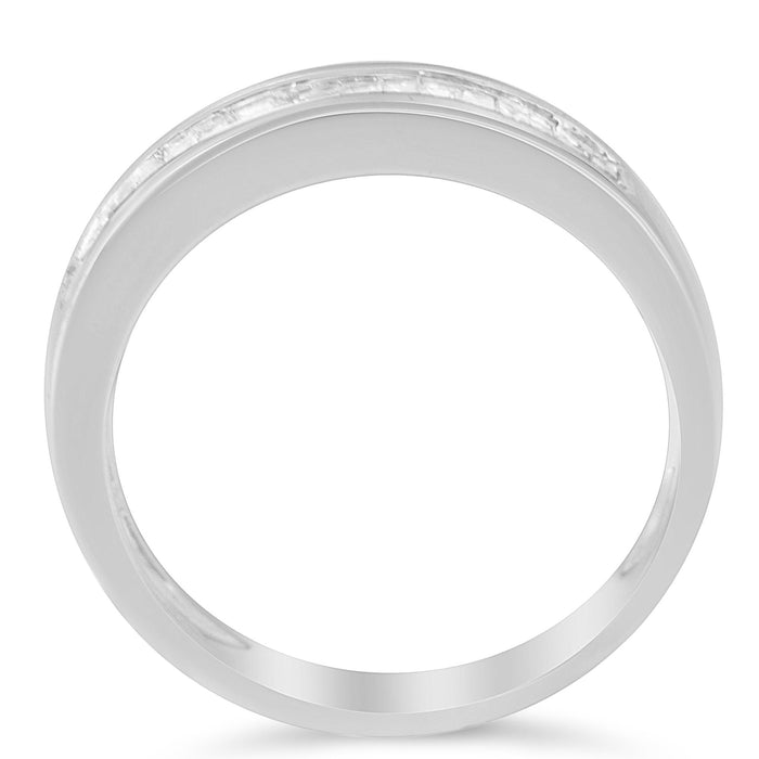 1/3 Ct. T.W. Baguette-Cut Diamond Channel-Set Stackable Wedding Ring in Sterling Silver, photo 2
