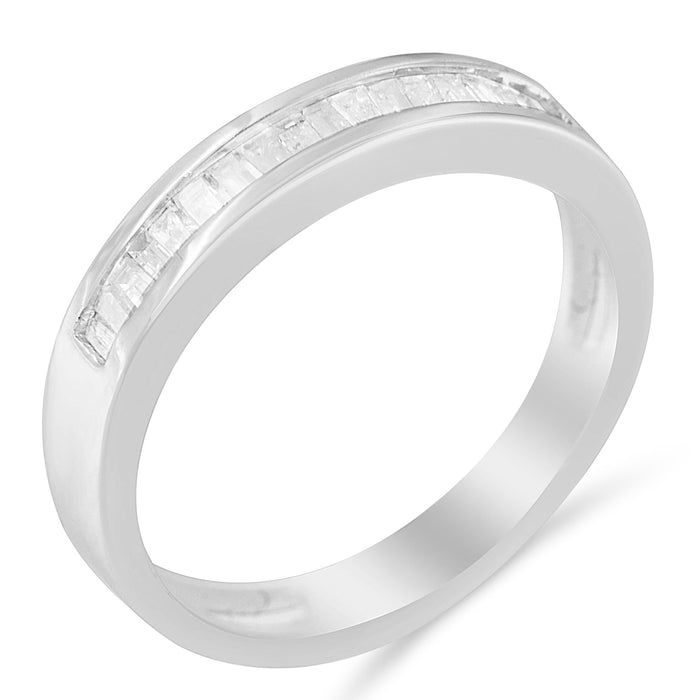 1/3 Ct. T.W. Baguette-Cut Diamond Channel-Set Stackable Wedding Ring in Sterling Silver, photo 5