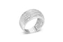 Anillo de cóctel abovedado de 6 hileras con engaste de canal y diamantes baguette de 1 ct. p.t. en plata de ley, foto 2