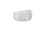 Anillo de cóctel abovedado de 6 hileras con engaste de canal y diamantes baguette de 1 ct. p.t. en plata de ley, foto 4