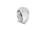 Anillo de cóctel abovedado de 6 hileras con engaste de canal y diamantes baguette de 1 ct. p.t. en plata de ley, foto 5