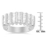 1 Ct. T.W. Baguette-Cut Diamond Vertical Channel Fluted Multi-Row Wedding Ring in Sterling Silver, photo 7