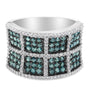 1 1/2 Ct. T.W. White and Treated Blue Diamond Cocktail Ring in 14K White Gold, photo 1