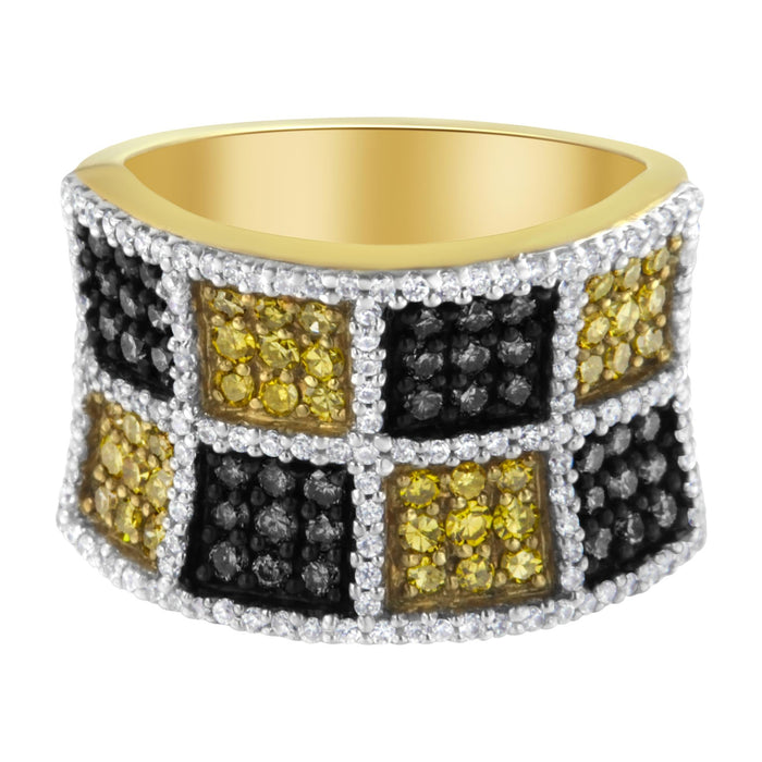 1 1/2 Ct. T.W. Champagne, Treated Yellow and White Diamond Band Ring in 14K Yellow Gold, photo 1