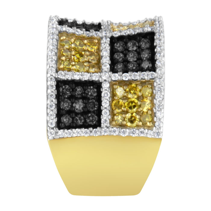 1 1/2 Ct. T.W. Champagne, Treated Yellow and White Diamond Band Ring in 14K Yellow Gold, photo 5