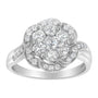1 Ct. T.W. Floral Cluster Diamond Ring in 14K White Gold, photo 5