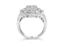 Anillo de cóctel de racimo floral cuadrifolio con diamantes redondos y baguette de 1 ct. p.t. en oro blanco de 14K, color H-I, claridad SI2-I1, foto 2