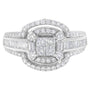 1 1/4 Ct. T.W. Diamond Cocktail Ring in 14K White Gold, photo 1