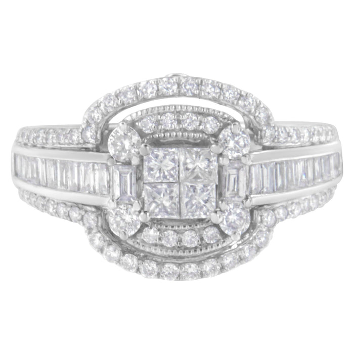 1 1/4 Ct. T.W. Diamond Cocktail Ring in 14K White Gold, photo 1
