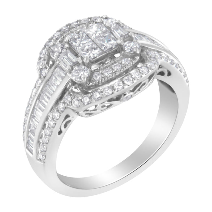 1 1/4 Ct. T.W. Diamond Cocktail Ring in 14K White Gold, photo 4