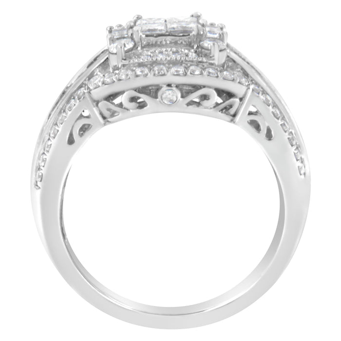1 1/4 Ct. T.W. Diamond Cocktail Ring in 14K White Gold, photo 5