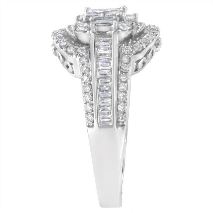 1 1/4 Ct. T.W. Diamond Cocktail Ring in 14K White Gold, photo 6