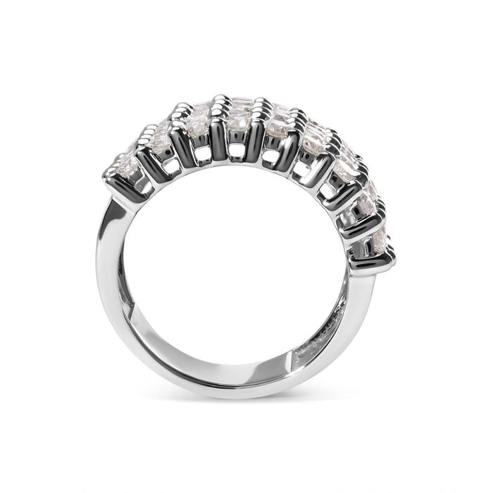Anillo de banda de 5 hileras con diamantes de 4 ct. p.t. en oro blanco de 14K, foto 5