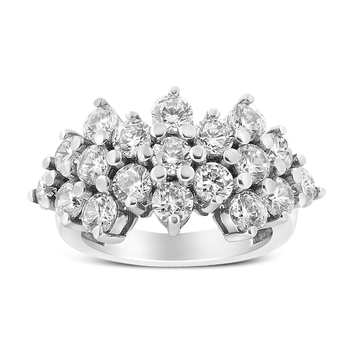 Anillo de banda disperso de varias hileras con diamantes de 4 ct. p.t. en oro blanco de 14K, foto 1
