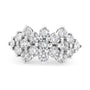 Anillo de banda disperso de varias hileras con diamantes de 4 ct. p.t. en oro blanco de 14K, foto 2
