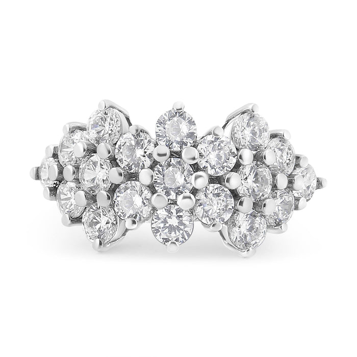 Anillo de banda disperso de varias hileras con diamantes de 4 ct. p.t. en oro blanco de 14K, foto 2