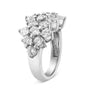Anillo de banda disperso de varias hileras con diamantes de 4 ct. p.t. en oro blanco de 14K, foto 4