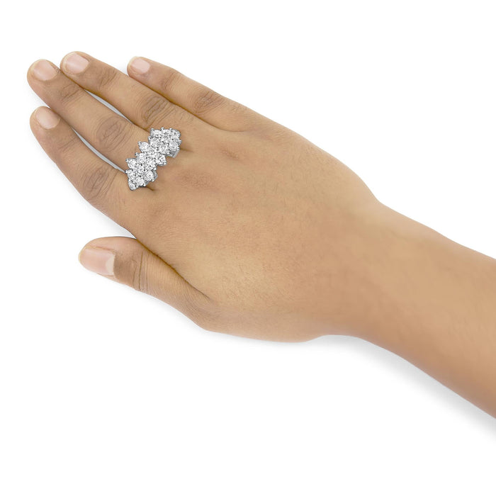 Anillo de banda disperso de varias hileras con diamantes de 4 ct. p.t. en oro blanco de 14K, foto 3