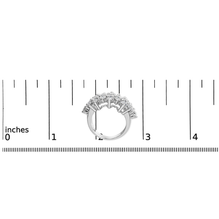 Anillo de banda disperso de varias hileras con diamantes de 4 ct. p.t. en oro blanco de 14K, foto 5