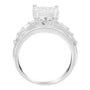 Anillo de racimo rectangular con diamantes de talla mixta de 2 ct. p.t. y banda de barra y canal en oro blanco de 14K, foto 4