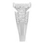 Anillo de racimo rectangular con diamantes de talla mixta de 2 ct. p.t. y banda de barra y canal en oro blanco de 14K, foto 6