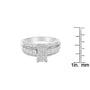 1 Ct. T.W. Mixed-Cut Diamond Rectangle Invisible-Set Composite Cluster Ring with Bar- and Channel-Set Band in 14K White Gold, photo 7