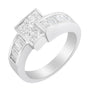 1 1/3 Ct. T.W. Princess and Baguette-Cut Diamond Ring in 14K White Gold, photo 4