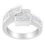 1 1/3 Ct. T.W. Princess and Baguette-Cut Diamond Ring in 14K White Gold, photo 5