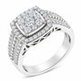 Anillo de racimo con diamantes de 1 ct. p.t. en oro blanco de 10K, foto 1