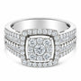 Anillo de racimo con diamantes de 1 ct. p.t. en oro blanco de 10K, foto 4