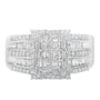 1 Ct. T.W. Princess, Baguette and Round Diamond Cluster Ring in 10K White Gold, photo 1