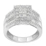 1 Ct. T.W. Princess, Baguette and Round Diamond Cluster Ring in 10K White Gold, photo 4