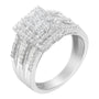 1 Ct. T.W. Princess, Baguette and Round Diamond Cluster Ring in 10K White Gold, photo 5