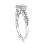 Anillo compuesto con halo de cuentas y diamantes talla princesa de 1/4 ct. p.t. en plata de ley, foto 5