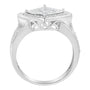 Anillo de cóctel de racimo compuesto cuadrado en punta con diamantes talla princesa de 2/5 ct. p.t. en plata de ley, foto 5