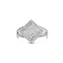 Anillo de rombo y halo de cuentas con engaste invisible y diamantes talla princesa de 1/3 ct. p.t. en plata de ley, foto 1