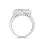 Anillo de rombo y halo de cuentas con engaste invisible y diamantes talla princesa de 1/3 ct. p.t. en plata de ley, foto 6