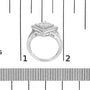 Anillo de rombo y halo de cuentas con engaste invisible y diamantes talla princesa de 1/3 ct. p.t. en plata de ley, foto 7