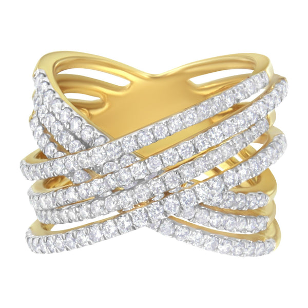 1 5/8 Ct. T.W. Diamond Bypass Ring in 10K Yellow Gold, photo 1