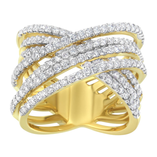 1 5/8 Ct. T.W. Diamond Bypass Ring in 10K Yellow Gold, photo 2
