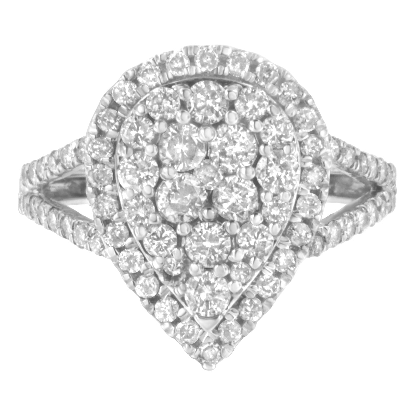 1 1/2 Ct. T.W. Diamond Cluster Ring in Sterling Silver, photo 1