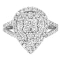 1 1/2 Ct. T.W. Diamond Cluster Ring in Sterling Silver, photo 1