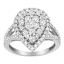 1 1/2 Ct. T.W. Diamond Cluster Ring in Sterling Silver, photo 2