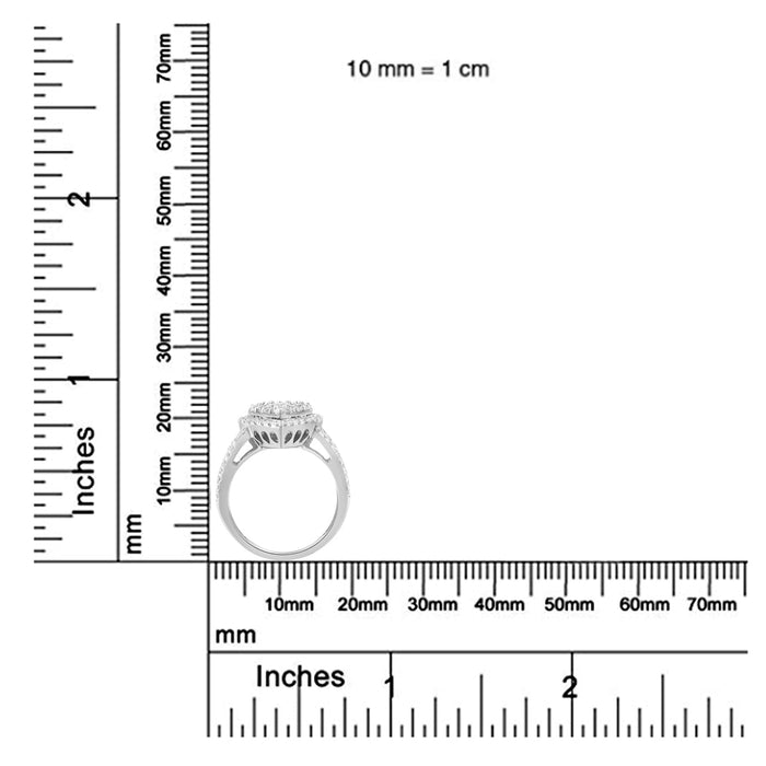 1 1/2 Ct. T.W. Diamond Cluster Ring in Sterling Silver, photo 7