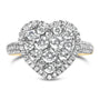 Anillo en forma de corazón de racimo con diamantes de 1 1/2 ct. p.t. en oro amarillo de 14K, foto 1