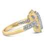 Anillo en forma de corazón de racimo con diamantes de 1 1/2 ct. p.t. en oro amarillo de 14K, foto 2