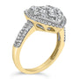 Anillo en forma de corazón de racimo con diamantes de 1 1/2 ct. p.t. en oro amarillo de 14K, foto 4