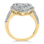 Anillo en forma de corazón de racimo con diamantes de 1 1/2 ct. p.t. en oro amarillo de 14K, foto 6