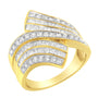 Anillo bypass con diamantes de 1 1/7 ct. p.t. en oro amarillo de 10K, foto 1