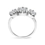 Anillo de tres racimos florales redondos con diamantes talla brillante de 1 1/4 ct. p.t. en oro blanco de 14K, foto 6